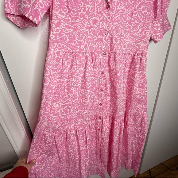 Crown & Ivy - Pink Paisley Button-Down Maxi dress - Small - Picture 2 of 10